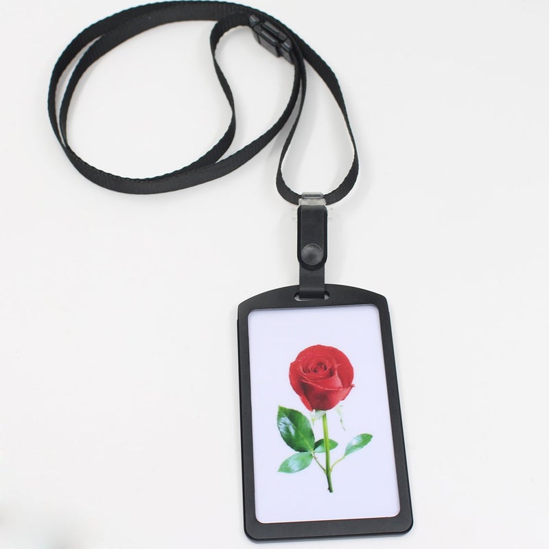 IVYRISE Aluminum Badge Holder with Detachable Neck Lanyard/Strap for ID Card, Working Card, Name Tag (Black) - Image 4